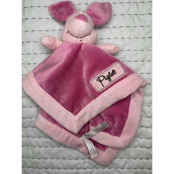 Disney Winnie The Pooh Piglet Pink Baby Security Blanket Lovey Lovie Plush - Picture 3 of 7